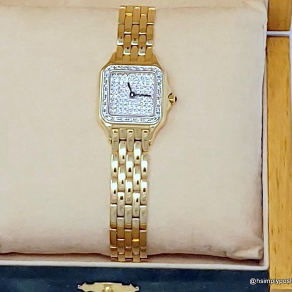 Diamond 14K Gold Geneve Vintage Bracelet Watch | 1.25ctw | Made in Italy | 60.5g - Picture 5 of 6